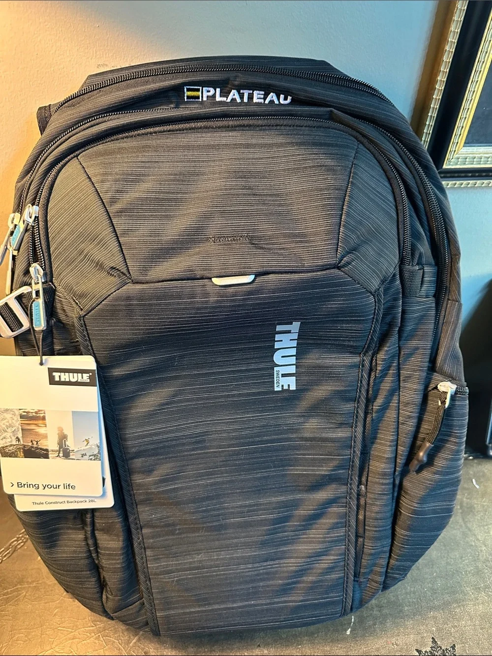 Thule Black Men's Backpack with White Logo